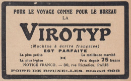 Machine � �crire Fran�aise VIROTYP - 1920 Vintage Advertising - Pubblicit� - Reclame