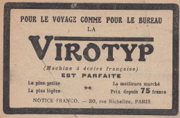 Machine � �crire Fran�aise VIROTYP - 1920 Vintage Advertising - Pubblicit� - Advertising