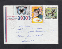 LETTRE DE MAROUA AVEC TIMBRES " PAPILLON,BUTTERFLY/DROITS DE L'HOMME/GRENOUILLE ",POUR LA SUISSE,1984. - Cameroun (1960-...)