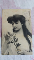 CPA FANTAISIE FEMME CHEVELURE ROSE DE MAI 1906 2 EME CHOIX - Women