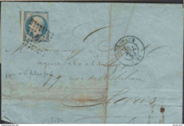 Cote > 500€ Le N°15 Laiteux Foncé Sur Lettre Signé - 1853-1860 Napoléon III.