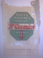 Reste Carnet Mc-Cormick Pièces Machines Ficelle R Wallut & Cie Paris Javeleuses Herses Charues Pulvérisateurs Batteuses - Werbung