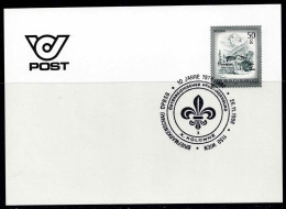 Sonderstempel Briefmarkenschau  ÖPBSG - 10 Jahre öst. Pfadfinderbund  X. Kolonne  - 1150 Wien Vom 26.11.1988 - Covers & Documents
