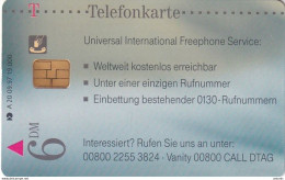 GERMANY - Universal International Freephone Service(A 20), Tirage 19000, 09/97, Mint - A + AD-Series : Publicitaires - D. Telekom AG