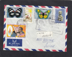 LETTRE DE MAROUA AVEC TIMBRES " DROITS DE L'HOMME/PAPILLON,BUTTERFLY/SAHEL VERT/ART CAMEROUNAIS ",POUR LA SUISSE,1987. - Camerun (1960-...)