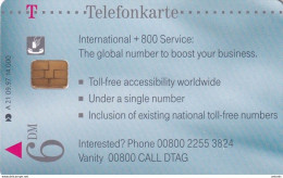 GERMANY - Universal International Freephone Service(A 21), Tirage 14000, 09/97, Mint - A + AD-Series : Publicitaires - D. Telekom AG