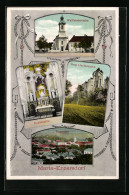 AK Maria Enzersdorf, Wallfahrtskirche, Veste Lichtenstein, Gnadenaltar Und Panorama  - Other & Unclassified