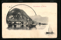 AK Weissenbach Am Attersee, Segelboot, Berg Mit Dampfer  - Autres & Non Classés