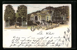 Lithographie Baden B. Wien, Kurhaus Und Kurpromenade  - Other & Unclassified