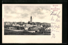 AK Münzkirchen /O.-Oe., Ortsansicht Mit Kirche Aus Der Vogelschau  - Autres & Non Classés