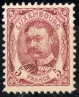 Luxemburg 1906, 5 Fr Adolf Perforated 11½ MNH - 1906 William IV
