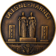 France, Médaille, Château-Thierry, Monument Américain, 1917-1918, Bronze - Andere & Zonder Classificatie