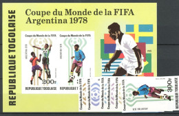 Togo 1300-1305, Block 133 B Postfrisch Fußball #JK937 - Togo (1960-...)