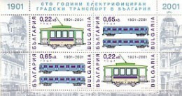 2001 Transport  TRAM (TRAMWAY )  S/M-MNH   BULGARIA /Bulgarie - Ungebraucht