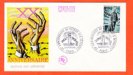 05203 ● FDC XXe Anniversaire Retour Déportés Premier 1er Jour Emission PARIS 2-3 Avril 1965 F.D.C First Day Cover - 1960-1969