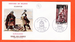 05201 ● FDC CLOVIS Vase De SOISSONS Premier 1er Jour Emission REIMS 5 Novembre 1966 F.D.C First Day Cover - 1960-1969