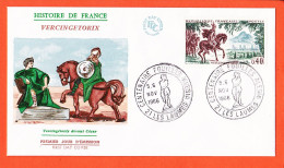 05202 ● FDC VERCINGETORIX Devant CESAR Centenaire Fouilles ALESIA Premier 1er Jour LES LAUMES (21) Novembre 1966 F.D.C - 1960-1969