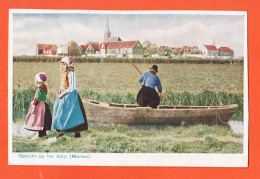 05027 ● MARKEN Noord-Holland Gezicht Op Het Dorp Boot In Het Moeras Barque Dans Le Marais 1910s D.B.M 55 - Marken