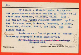 05092 ● AMSTERDAM Vrachtbureau V/d Koninklijke West-Indische Maildienst 1900s S.S LUNA SS. PRINS FREDERICK HENDRIK - Cartas & Documentos