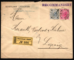 Österreich 53-54 Gestempelt Auf R-Brief Von Carlsbad Nach Leipzig #NF797 - Other & Unclassified
