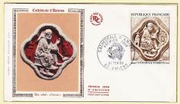 05174 ● FDC Soie Cathedrale AMIENS Bas-Relief FEVRIE 1er Premier Jour D'Emission 22 Février 1969 F.D.C  First Day Cover - 1960-1969