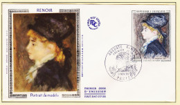 05172 ● FDC Soie Auguste RENOIR Portrait Modèle 1er Premier Jour Emission PARIS 9 Novembre 1968 F.D.C First Day Cover  - 1960-1969