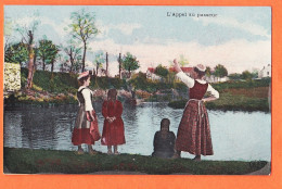 05159 / ⭐ ◉ Métier L'APPEL Au PASSEUR 4 Femmes La Vie Au Champs 1910s Aspect Photographie Glacée  E. LE DELEY E.L.D  - Campesinos
