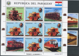 Paraguay 4025, 27, Klb. 4026 Postfrisch Eisenbahn #IY827 - Paraguay