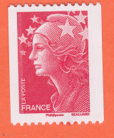 05182 ● FRANCE 2008 ROULETTE GOMMEE Marianne BEAUJARD Phil@Poste Y&T 4240 **LUXE  N°332 Noir Gauche - Coil Stamps