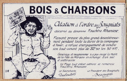 05435 / ⭐ ◉ BOIS CHARBONS Citation ORDRE Des BOUGNIATS à FOUCHTRA ATHANASE Par DESBOULETS BEZNIQUE 1915s Visa 218 - Mineral
