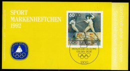 Bund Sport Markenheftchen 1992 Mit 1592 Berlin Ersttagssonderstempel #IS689 - Andere & Zonder Classificatie