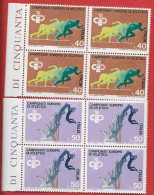 Italia 1974; Campionati Europei Di Atletica Leggera. Serie Completa, Quartine Di Bordo Sinistro. - 1971-80: Mint/hinged