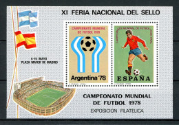 Spanien Vignetten-Block Postfrisch Fußball WM 1978 Silber #JM042 - Autres & Non Classés