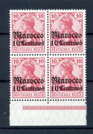 Deutsche APA Marokko 36 Postfrisch 4er Block #HC323 - Marokko (kantoren)