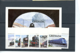 Grenada 1153-1158, Block 105 Postfrisch Lokomotive #JK575 - Grenade (1974-...)