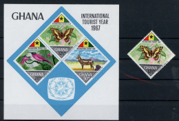 Ghana 326-329, Block 29 B Postfrisch Schmetterlinge #GL662 - Ghana (1957-...)