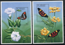 St. Vincent Block 376-77 Postfrisch Schmetterlinge #HB243 - St.Vincent & Grenadines