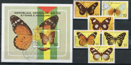 Sao Tome E Principe 561-566, Block 32 Gestempelt Schmetterling #JT951 - Sao Tome Et Principe