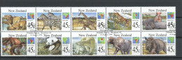 Neuseeland 10er Streifen 1366-1375 Postfrisch Tiere #JK438 - Sonstige & Ohne Zuordnung