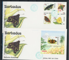 Barbados 782-785, Block 27 Schmetterling Ersttagesbrief/FDC #JW618 - Barbades (1966-...)