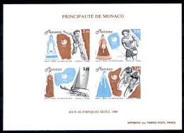 Monaco Block 40 U Postfrisch Ungezähnt Tischtennis Fahrrad #IV193 - Andere & Zonder Classificatie