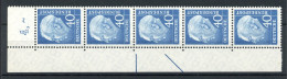 Bund 5er Str. 260 V Eckrand Ol Postfrisch Steuerstriche #JJ824 - Unused Stamps