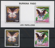 Burkina Faso 1419, 21, Zd-Klb. Postfrisch Schmetterlinge #JU215 - Burkina Faso (1984-...)