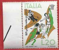 Italia, Italy 1971; Youth Games Lire 20: Pallacanestro, Pallavolo, Sci; Basketball, Volleyball, Basketball, Skiing. - Other & Unclassified