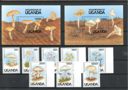 Uganda 950-957, Block 146-147 Postfrisch Pilze #JQ953 - Ouganda (1962-...)