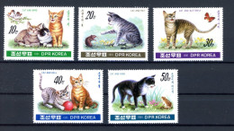 Korea 3224-3228 Postfrisch Katze #JT888 - Korea (Nord-)