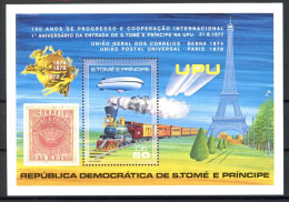 Sao Tome E Principe Block 17 Postfrisch Zeppelin #GO631 - São Tomé Und Príncipe