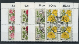 Berlin 4er Bl. Ecken Mit 680-83 Blumen Ersttagssonderstempel #HK566 - Otros & Sin Clasificación