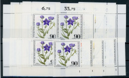 Berlin 629-32 Postfrisch Alle 4 Ecken, Form Nr. 1, Blumen #HK588 - Sonstige & Ohne Zuordnung