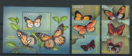 Sambia 1424-1429, Block 105 Postfrisch Schmetterling #JT947 - Nyassaland (1907-1953)